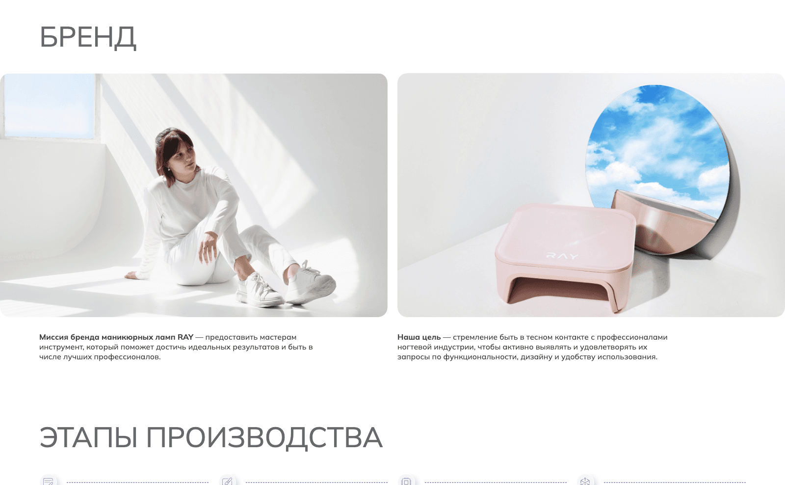Страница о бренде RAY